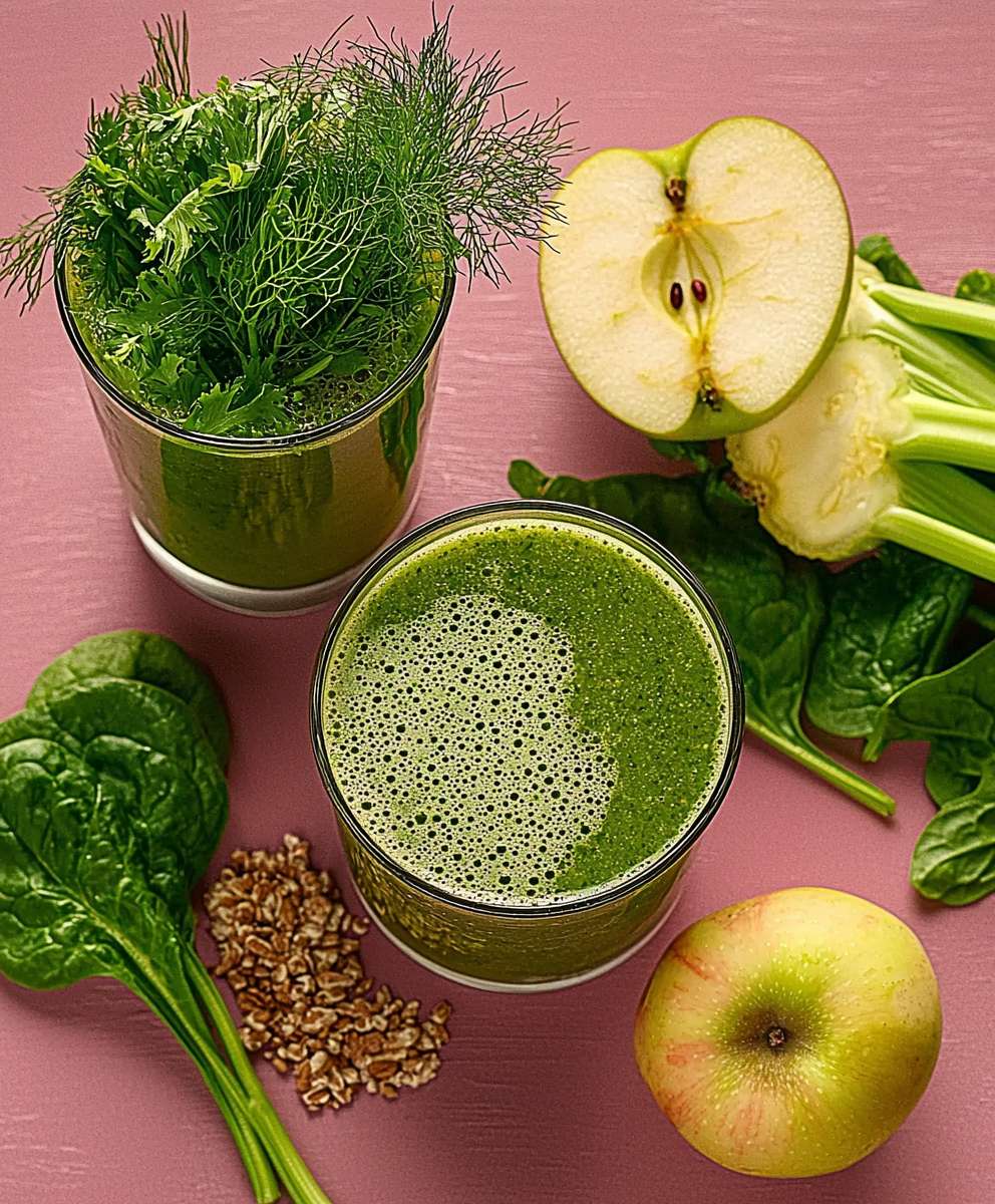 Detox juice celery fennel spinach