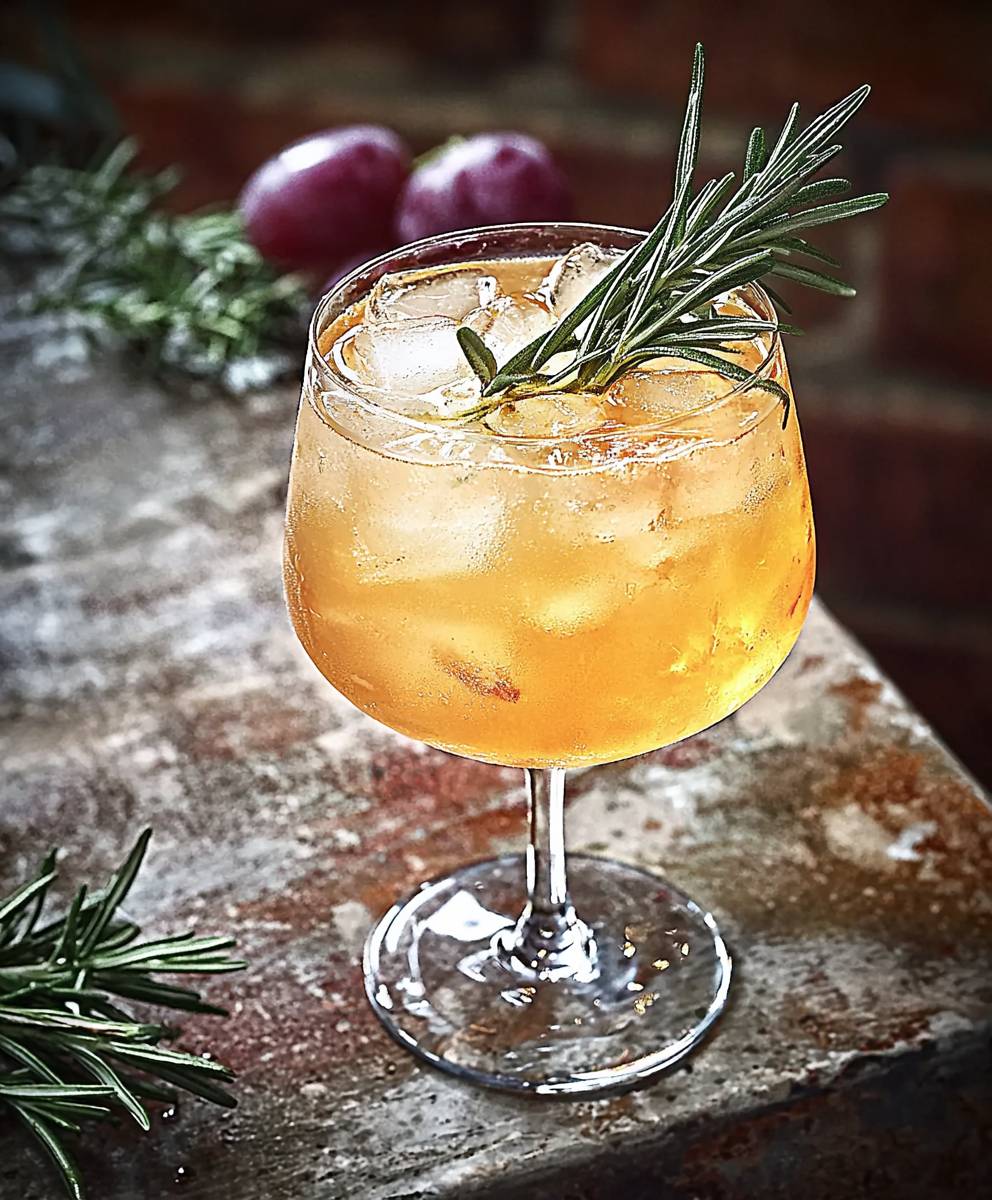 Grape rosemary alcohol free cocktail