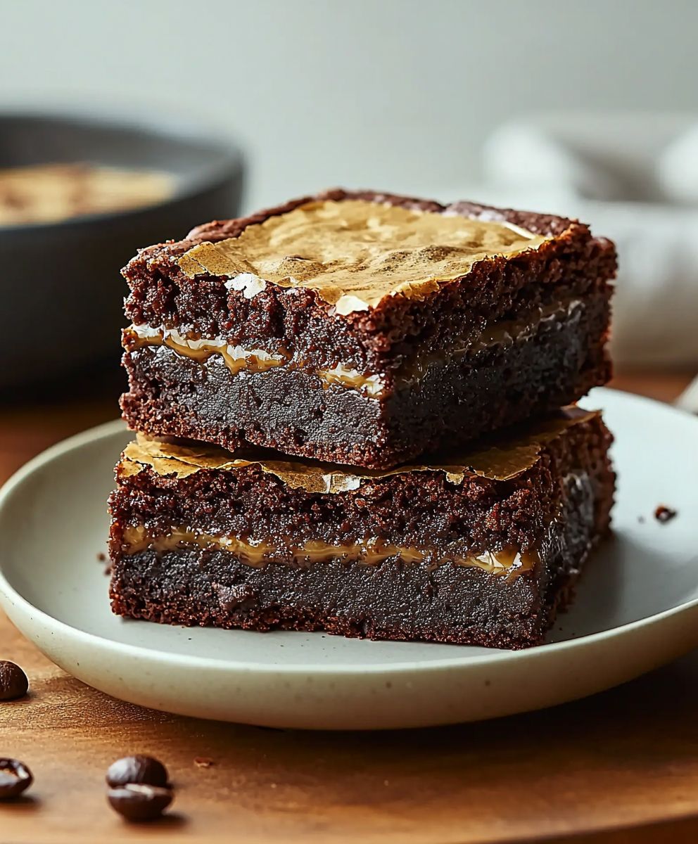 Caramel espresso brownies