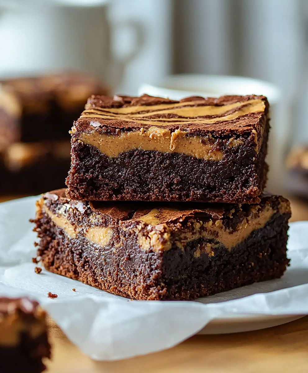 Peanut butter swirl brownies