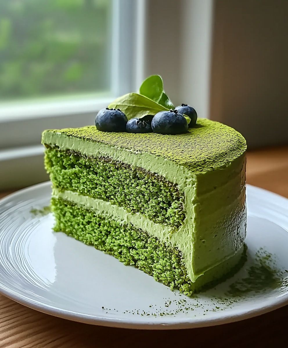 Matcha green tea cake