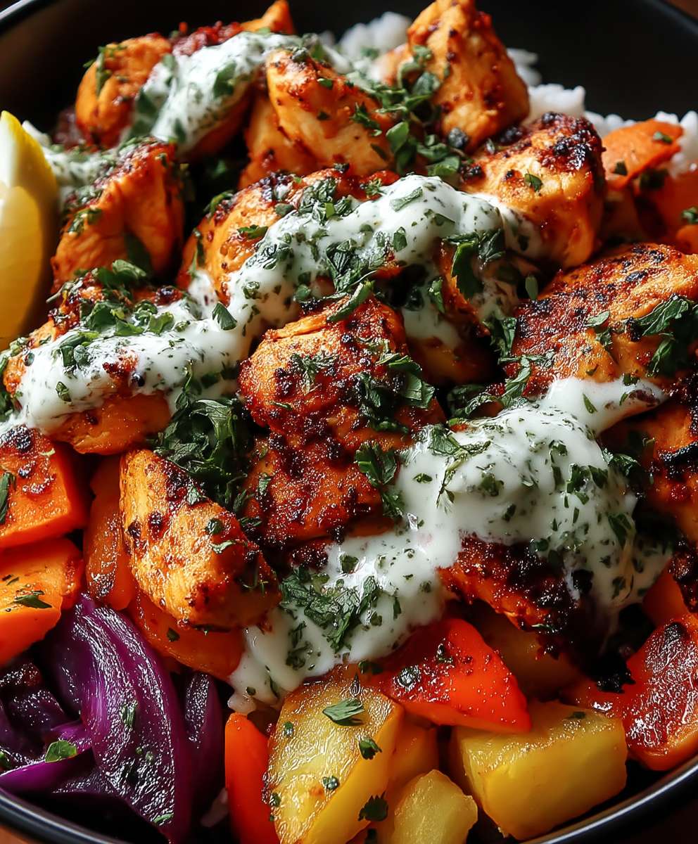 Spicy chicken vegetable bowls