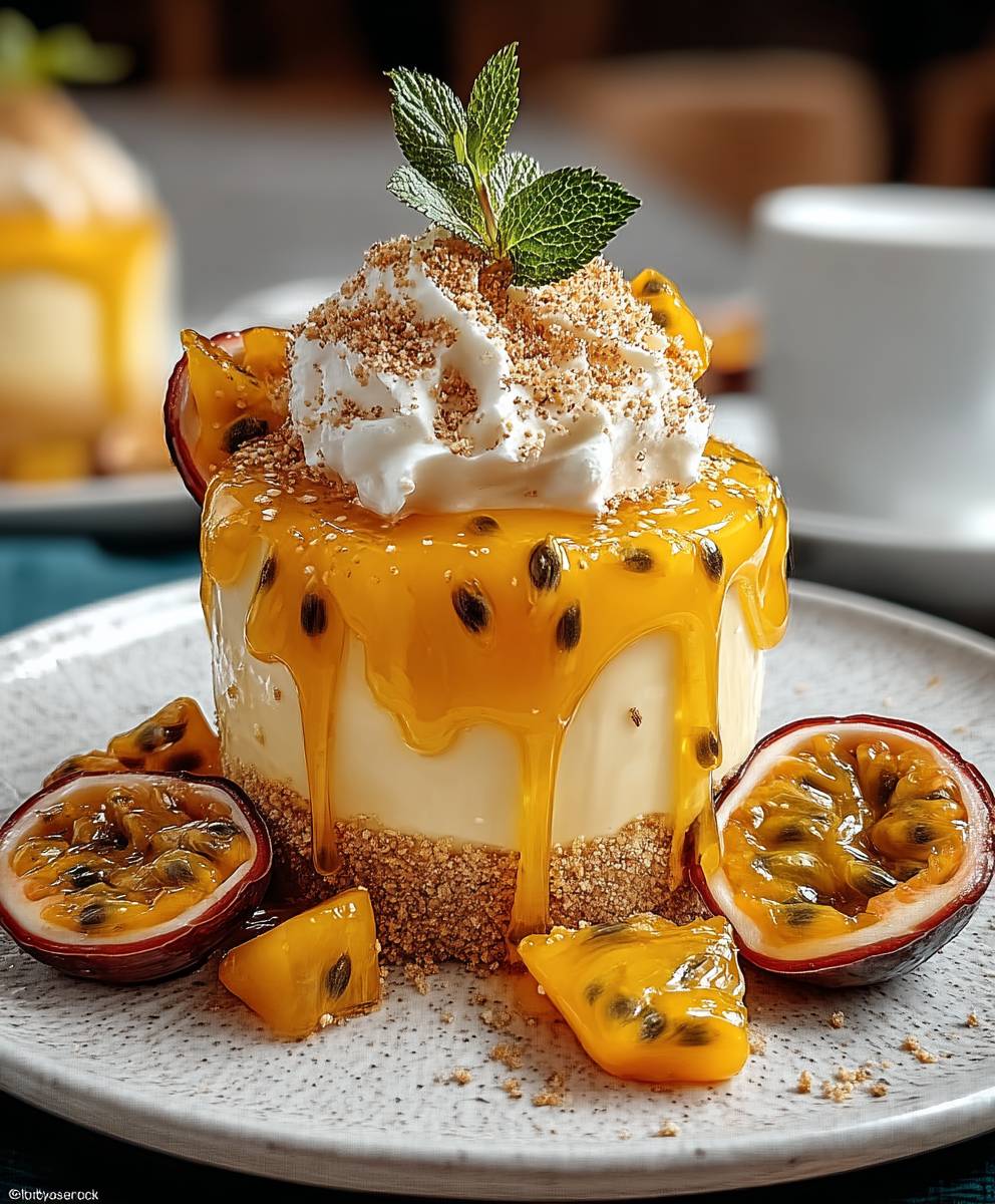 Passion fruit buttermilk dessert