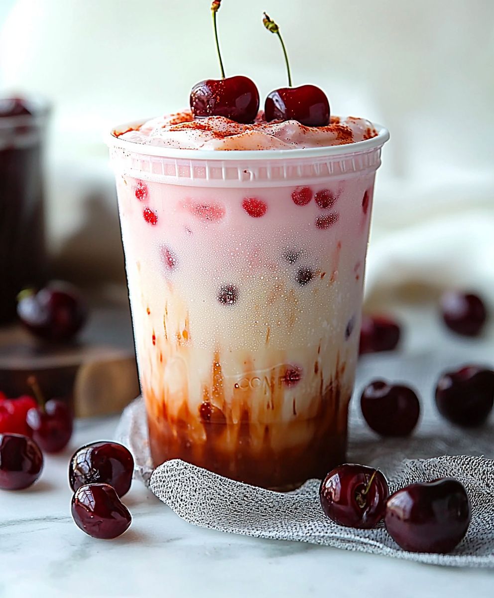 Iced Cherry Chai Latte