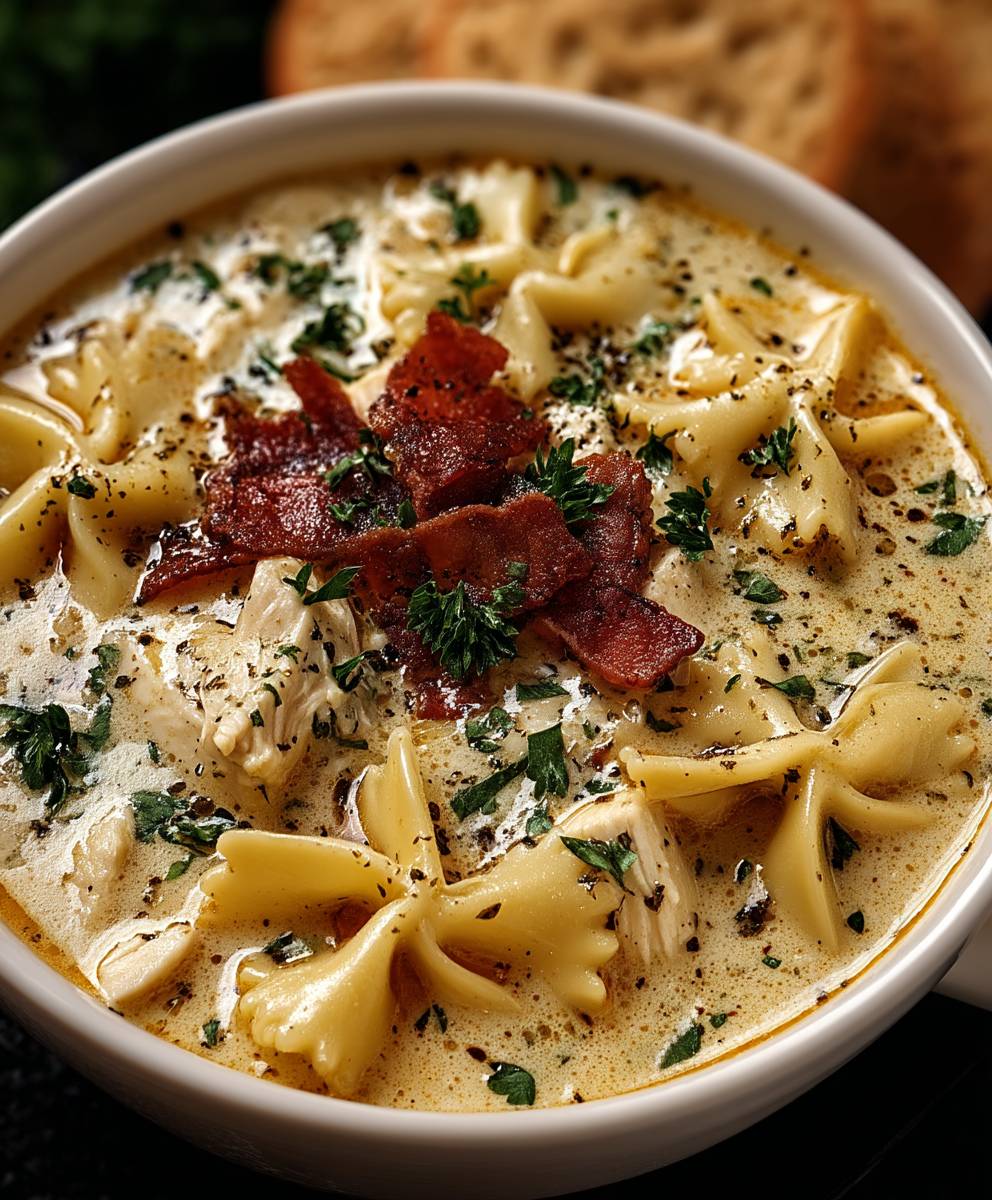 White Chicken Lasagna Soup