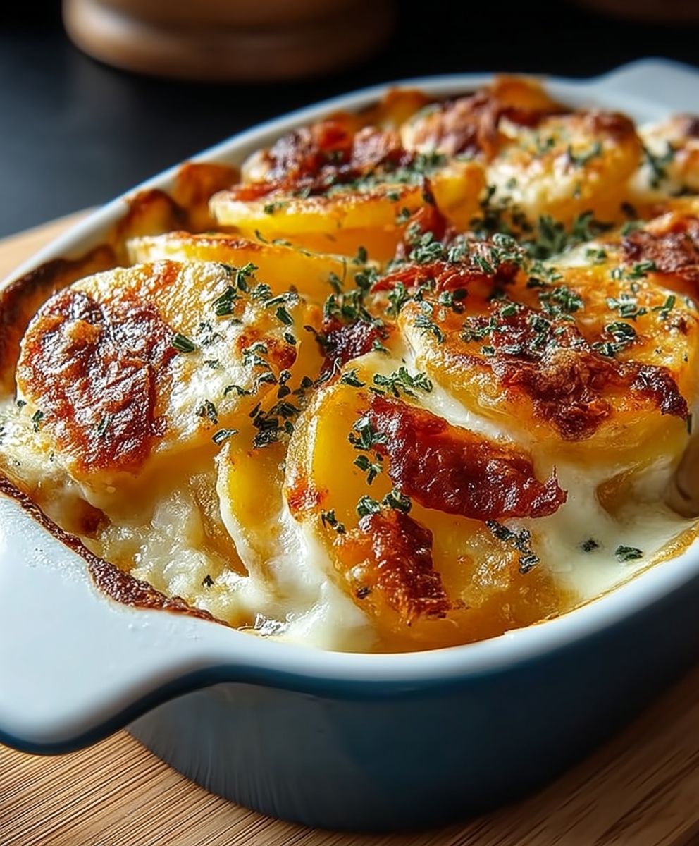 Gratin potatoes with cheese