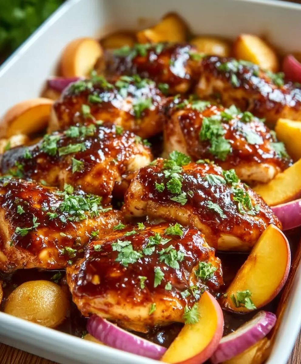 Peach BBQ Chicken Bake
