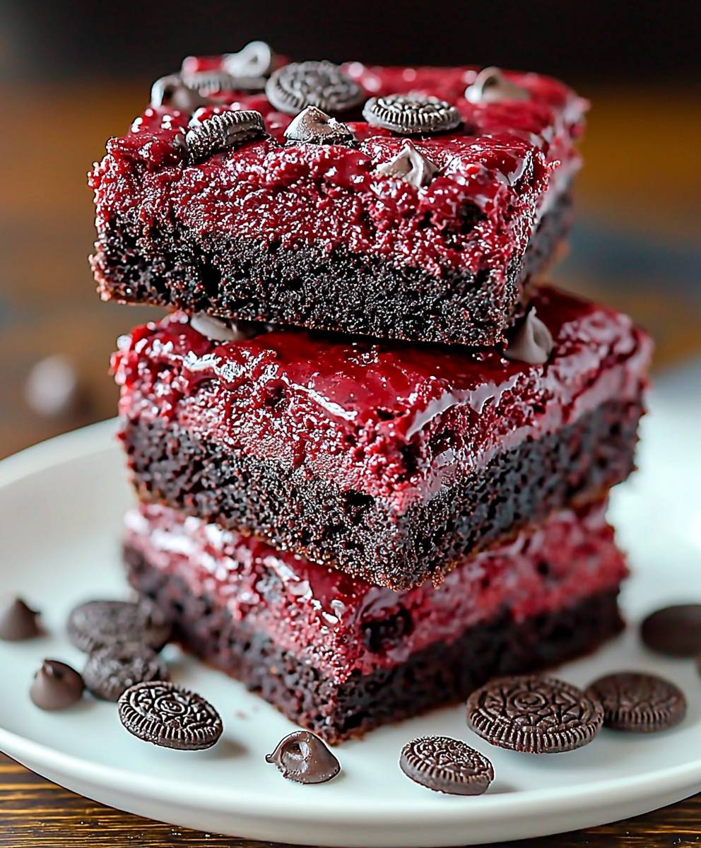 Red Velvet Oreo Brownies