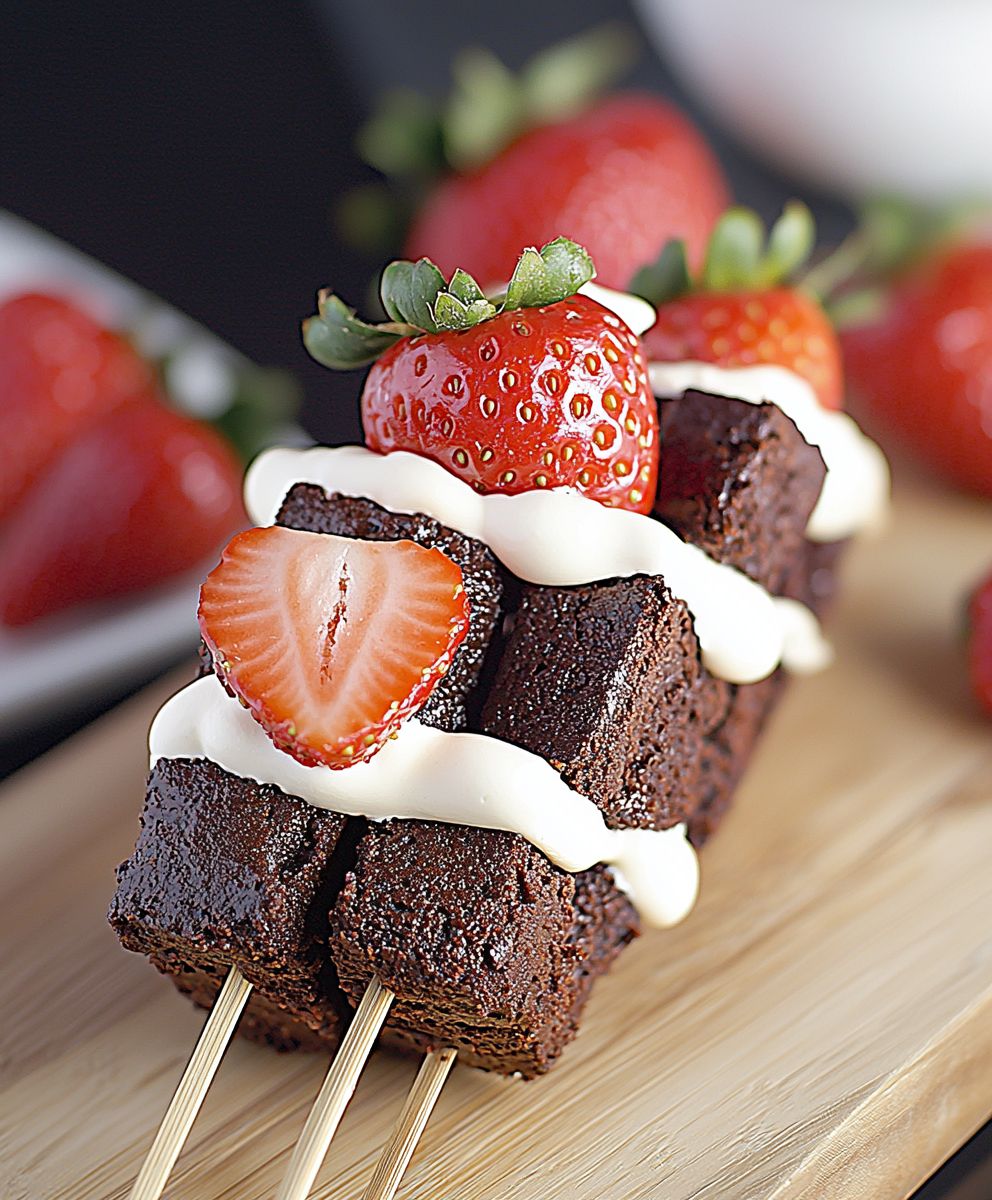 Strawberry Brownie Kabobs