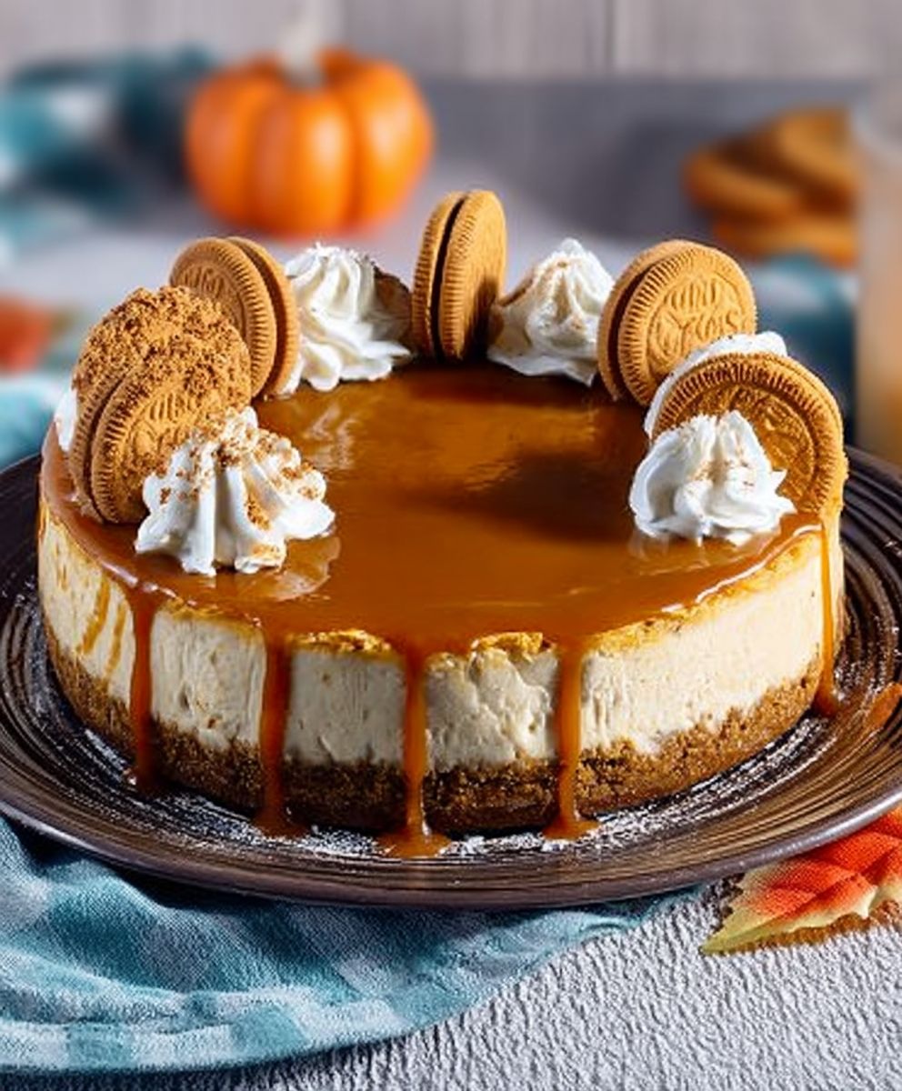 Biscoff Pumpkin Cheesecake