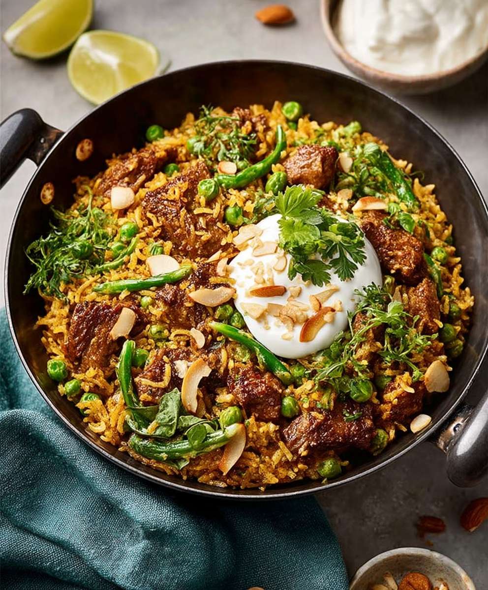 Quick lamb biryani