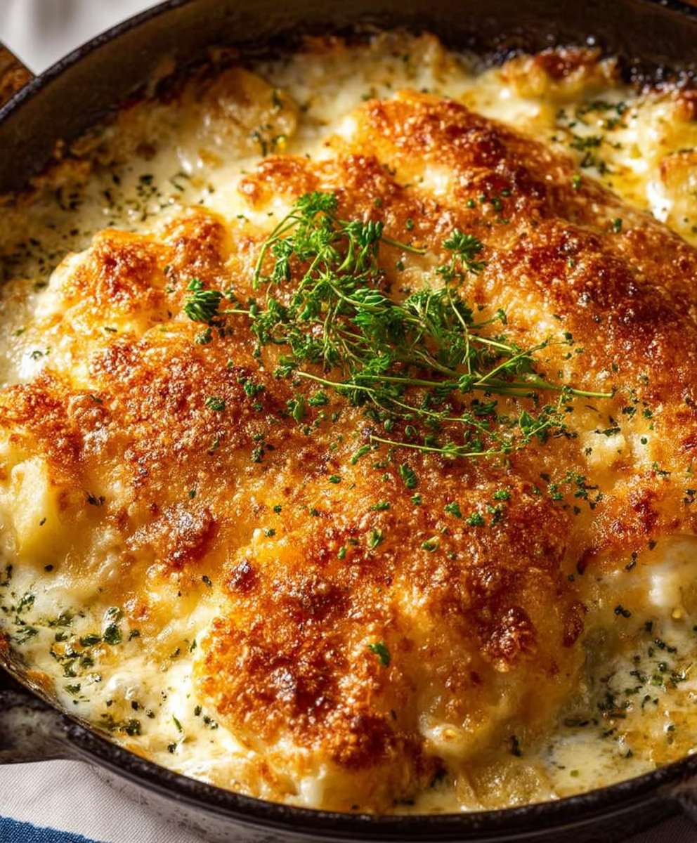 Baked fish potato gratin