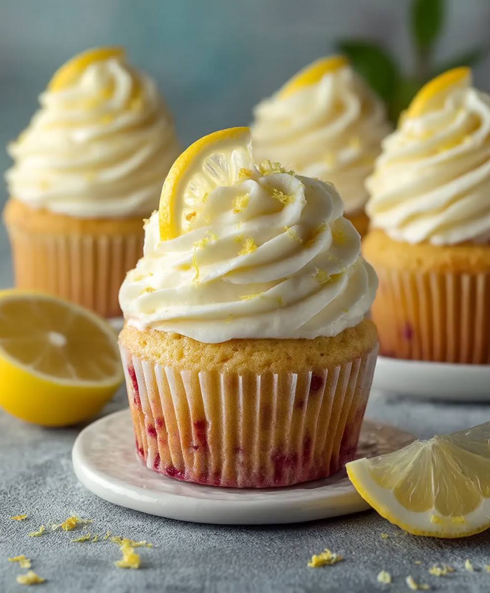 Lemon Cupcakes Vanilla Frosting