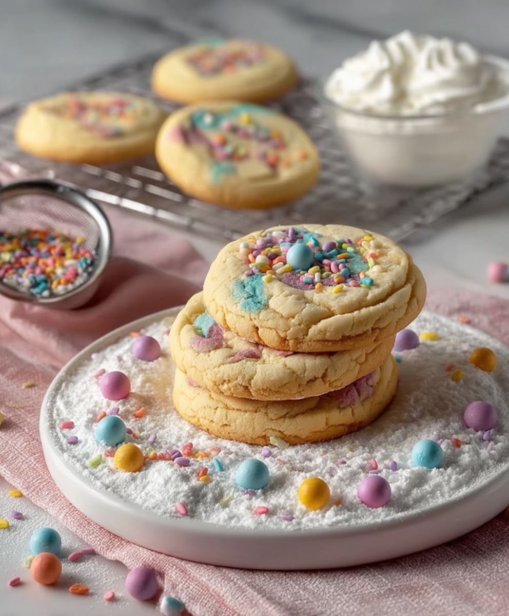 Crumbl Confetti Cookies