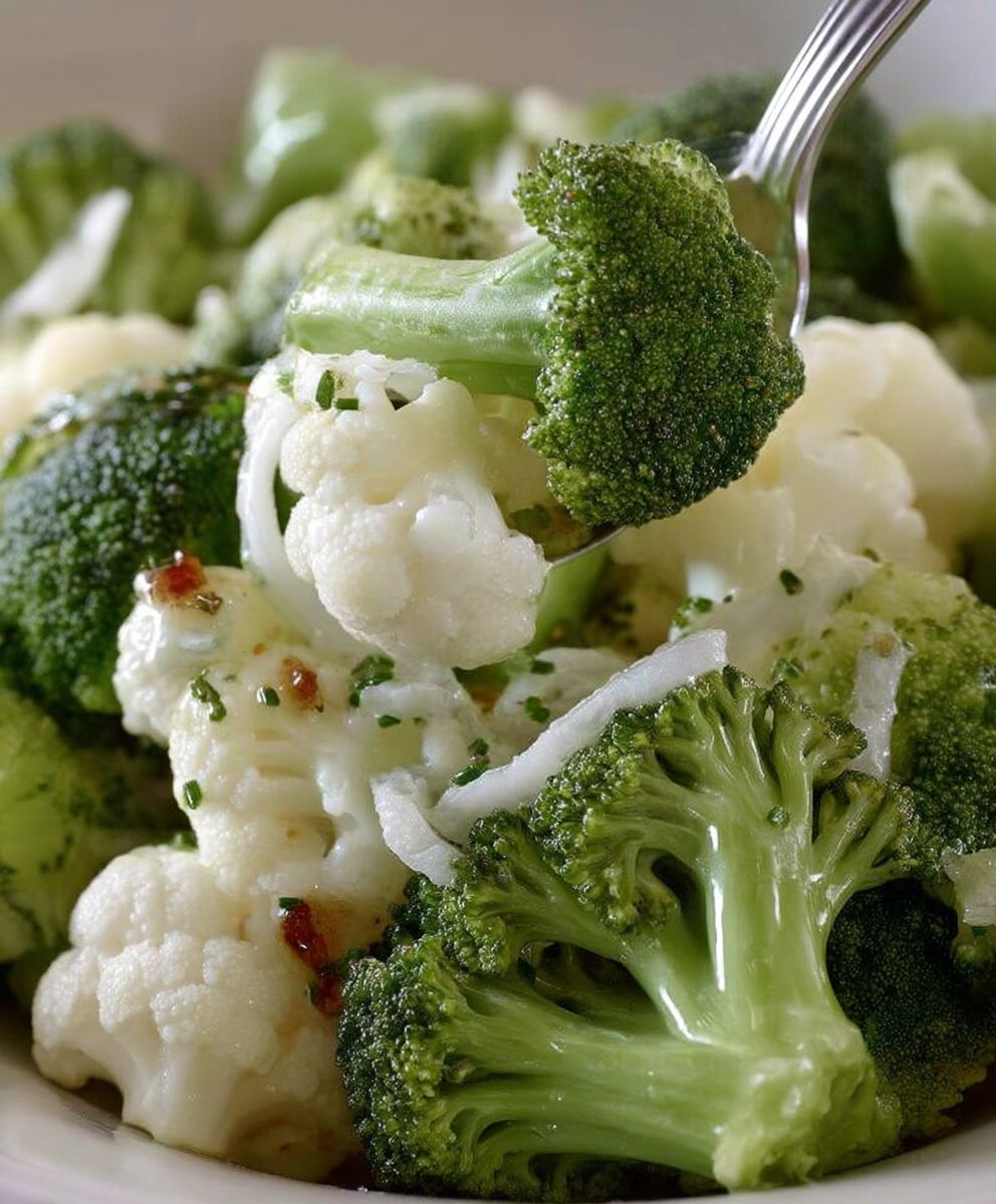 Broccoli cauliflower salad Italian