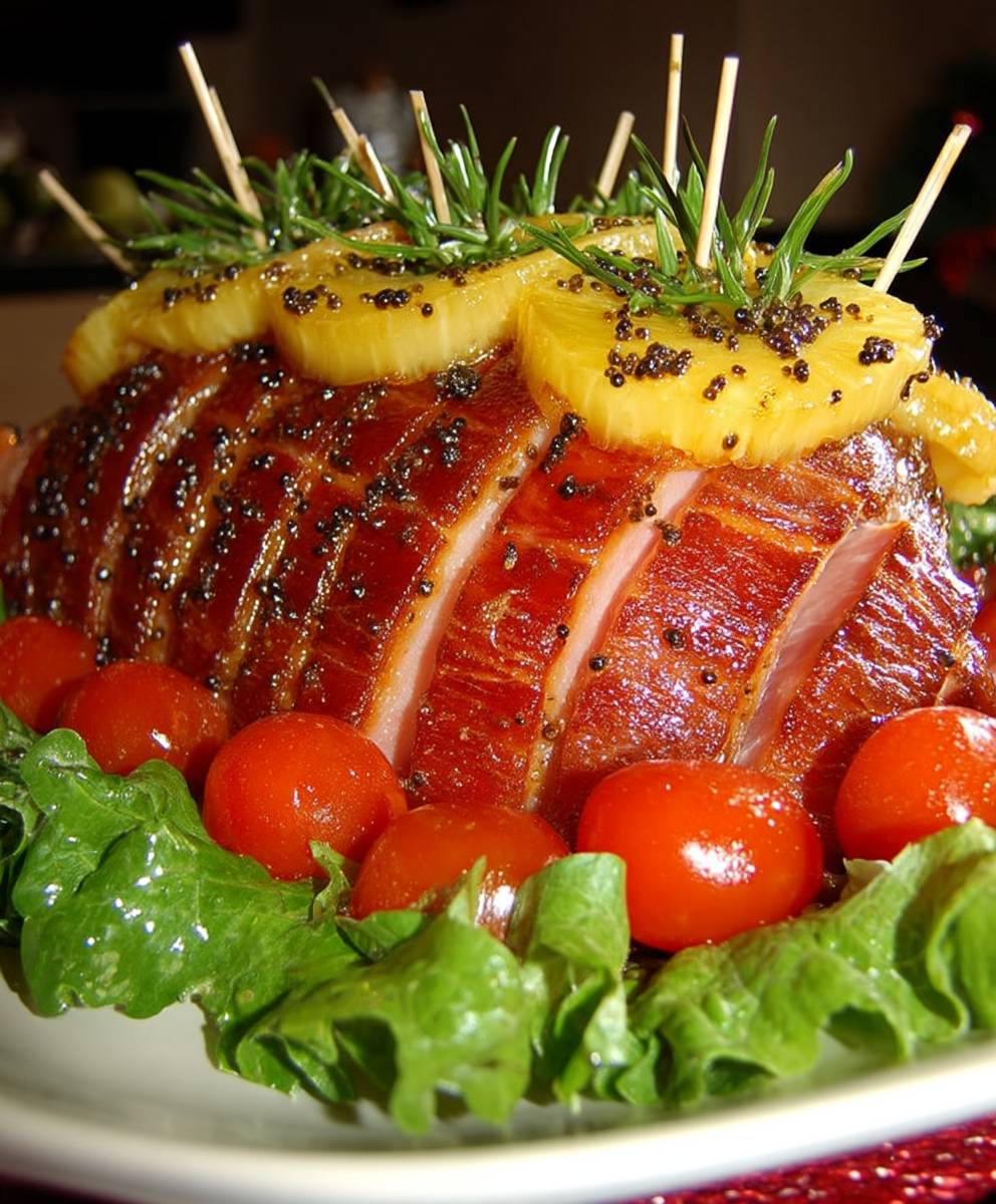 Mapled glazed ham