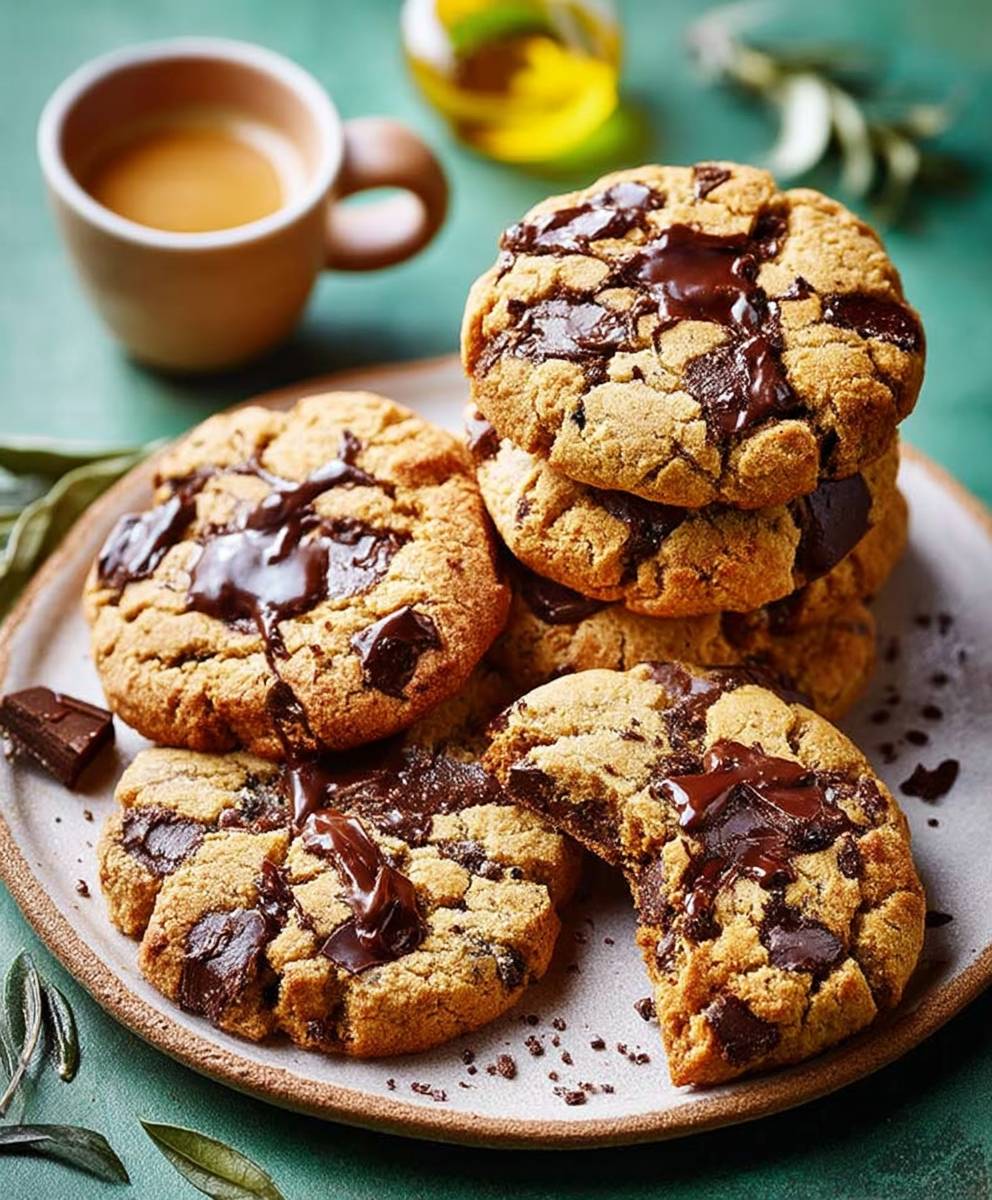 Olive oil chocolate chip cookies