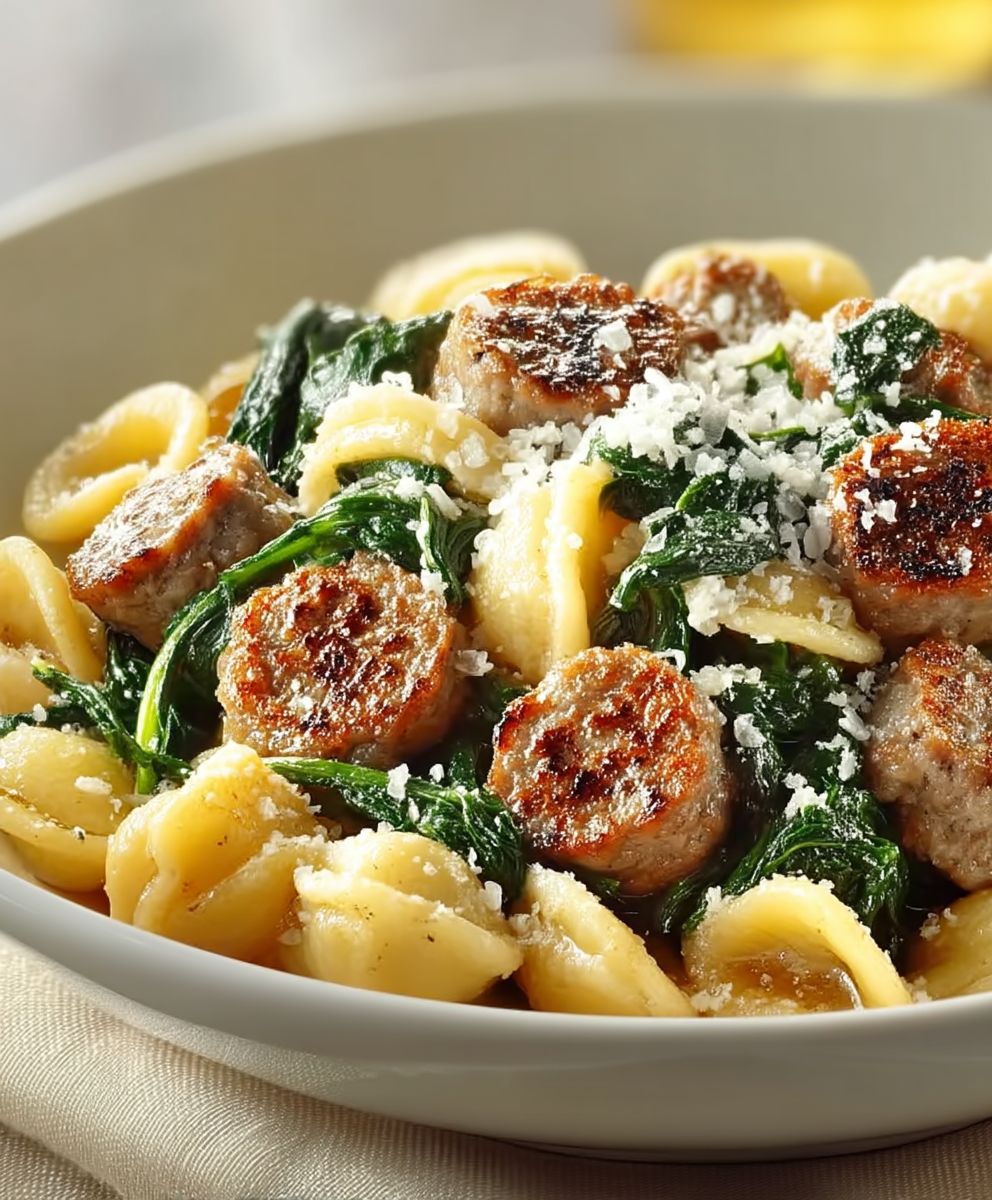 Sausage spinach orecchiette