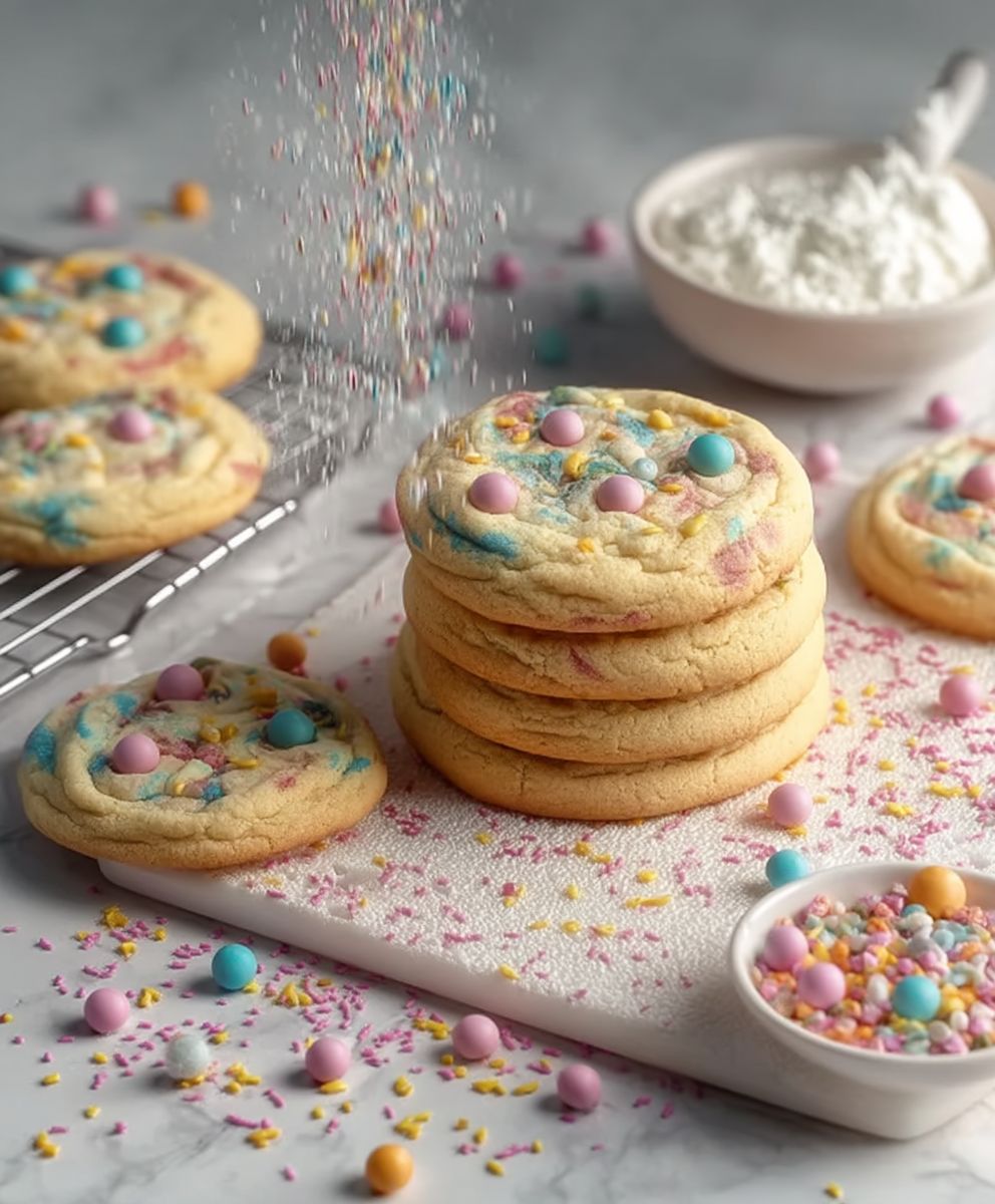 Crumbl Confetti Cookies