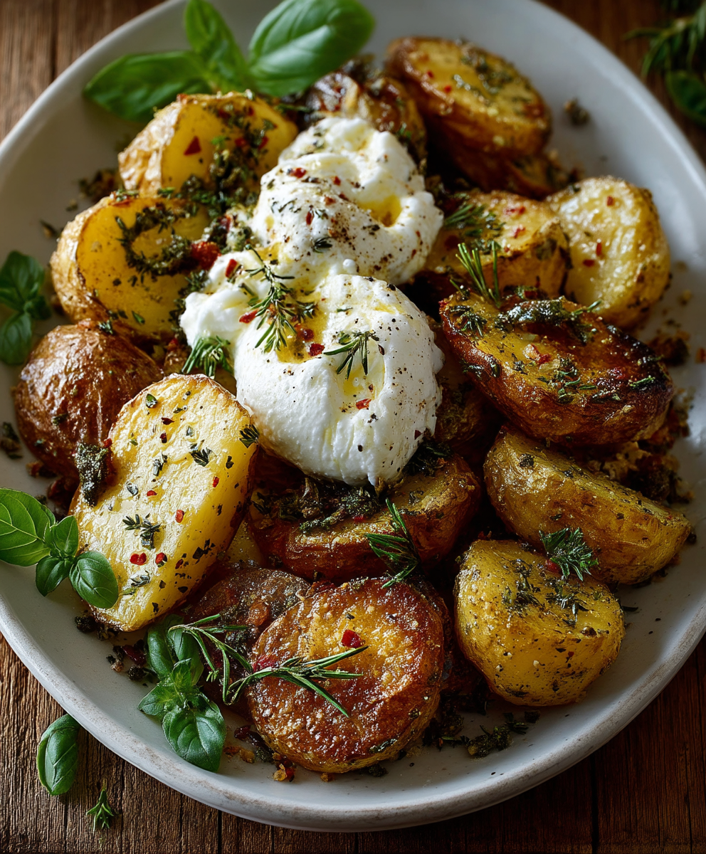 Roasted Potatoes with Burrata