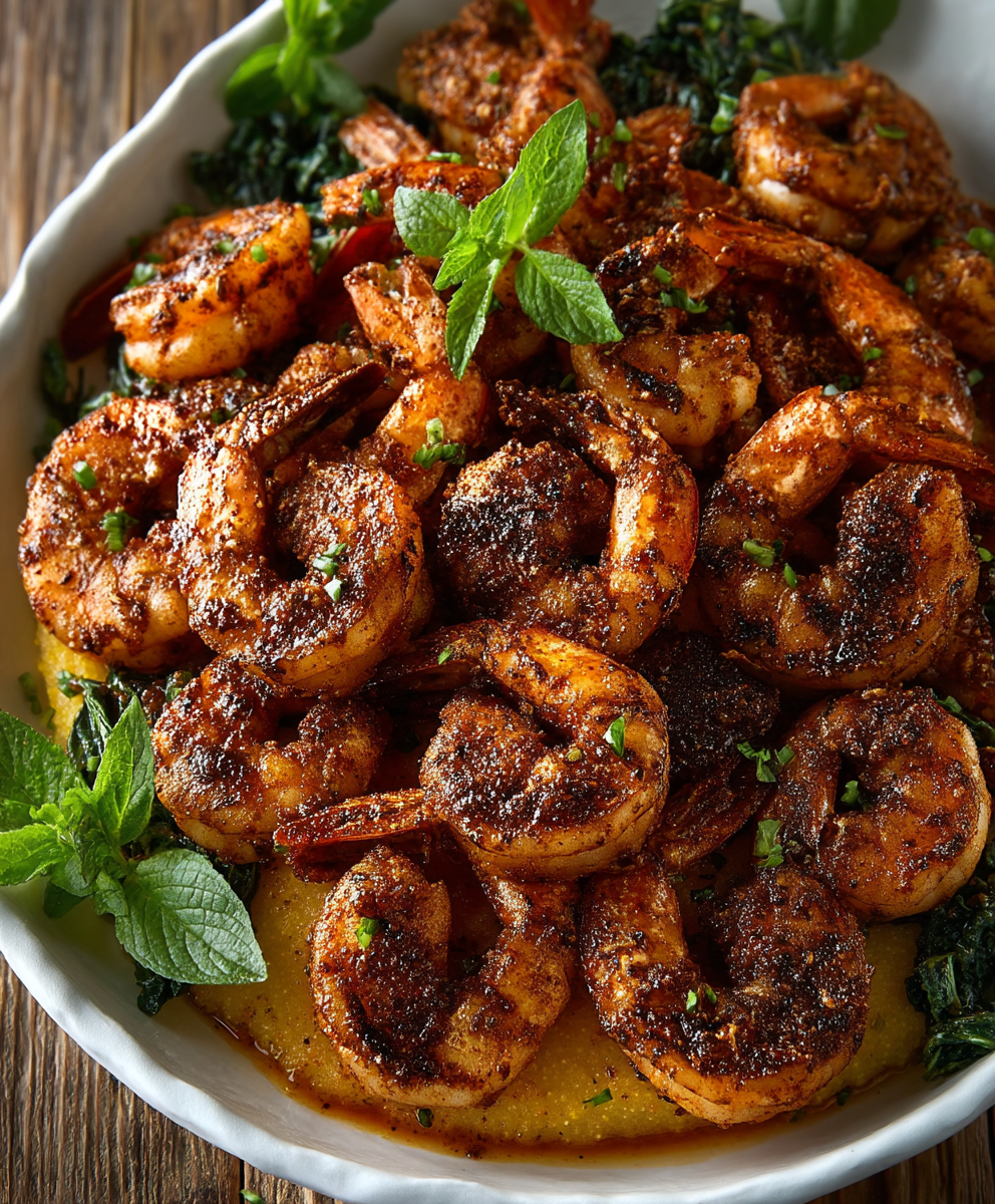 Cajun Shrimp Kale Polenta