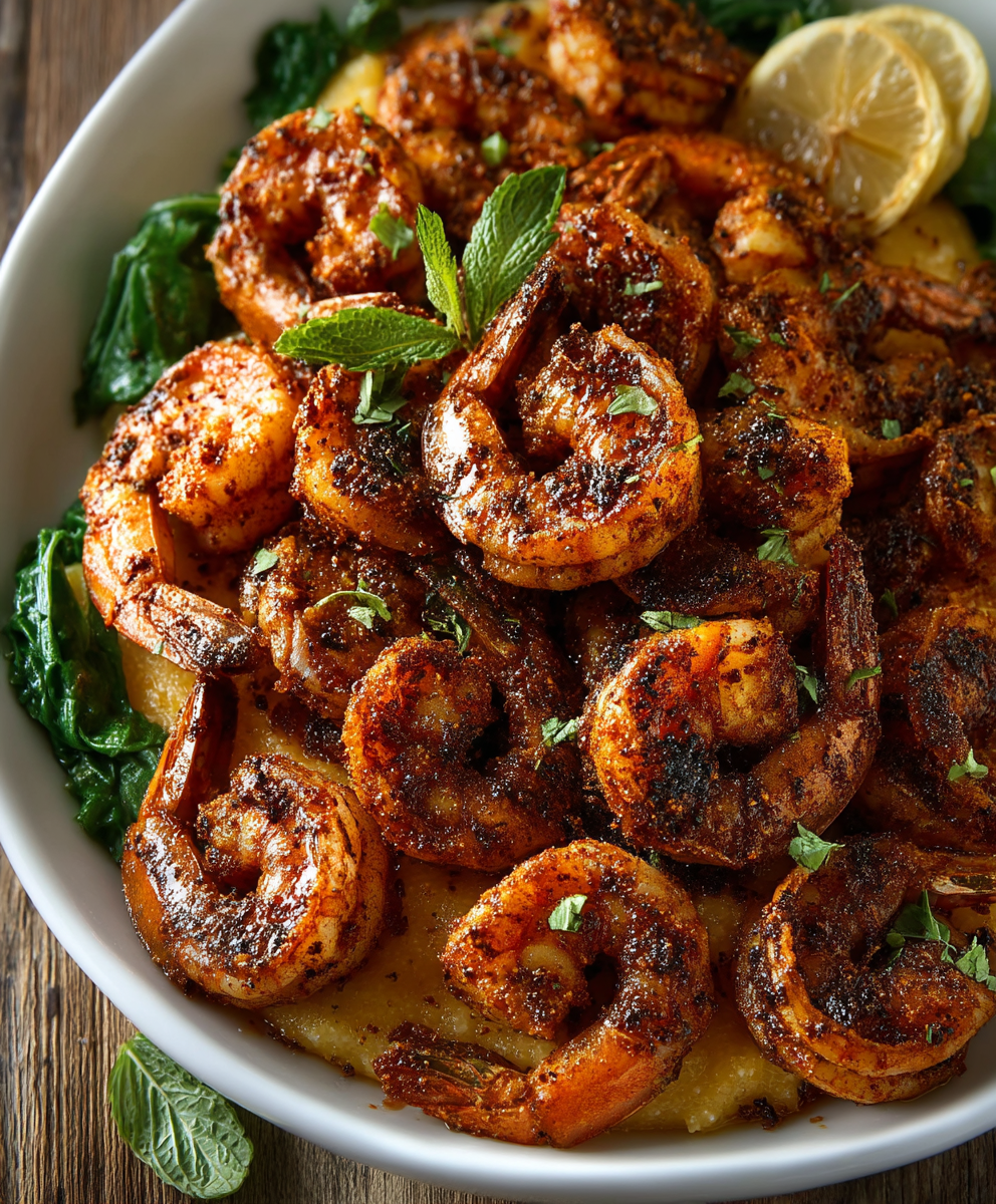 Cajun Shrimp Kale Polenta