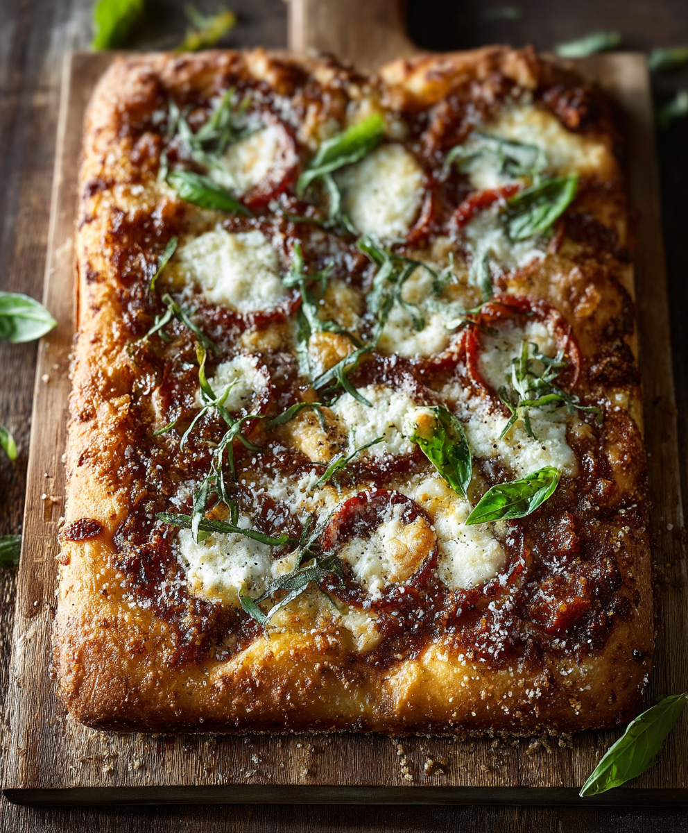 Sicilian sheet pan pizza