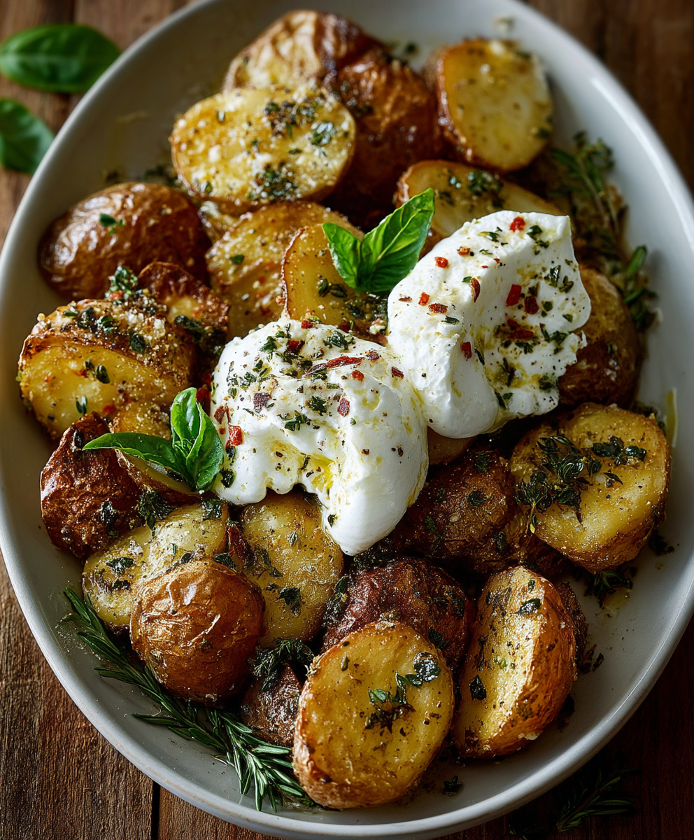 Roasted Potatoes with Burrata