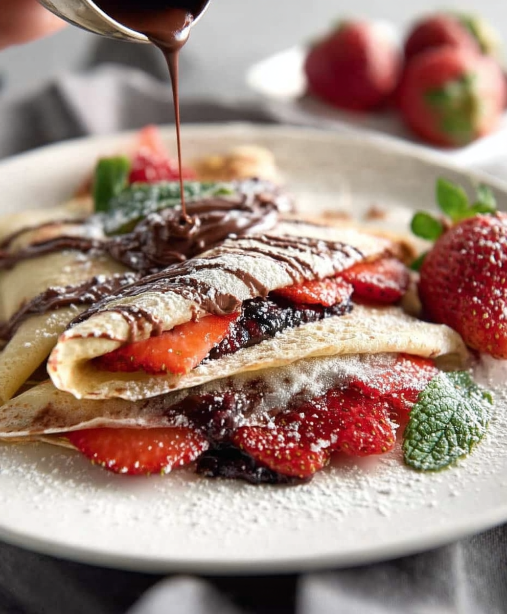 Nutella Crepes Strawberries