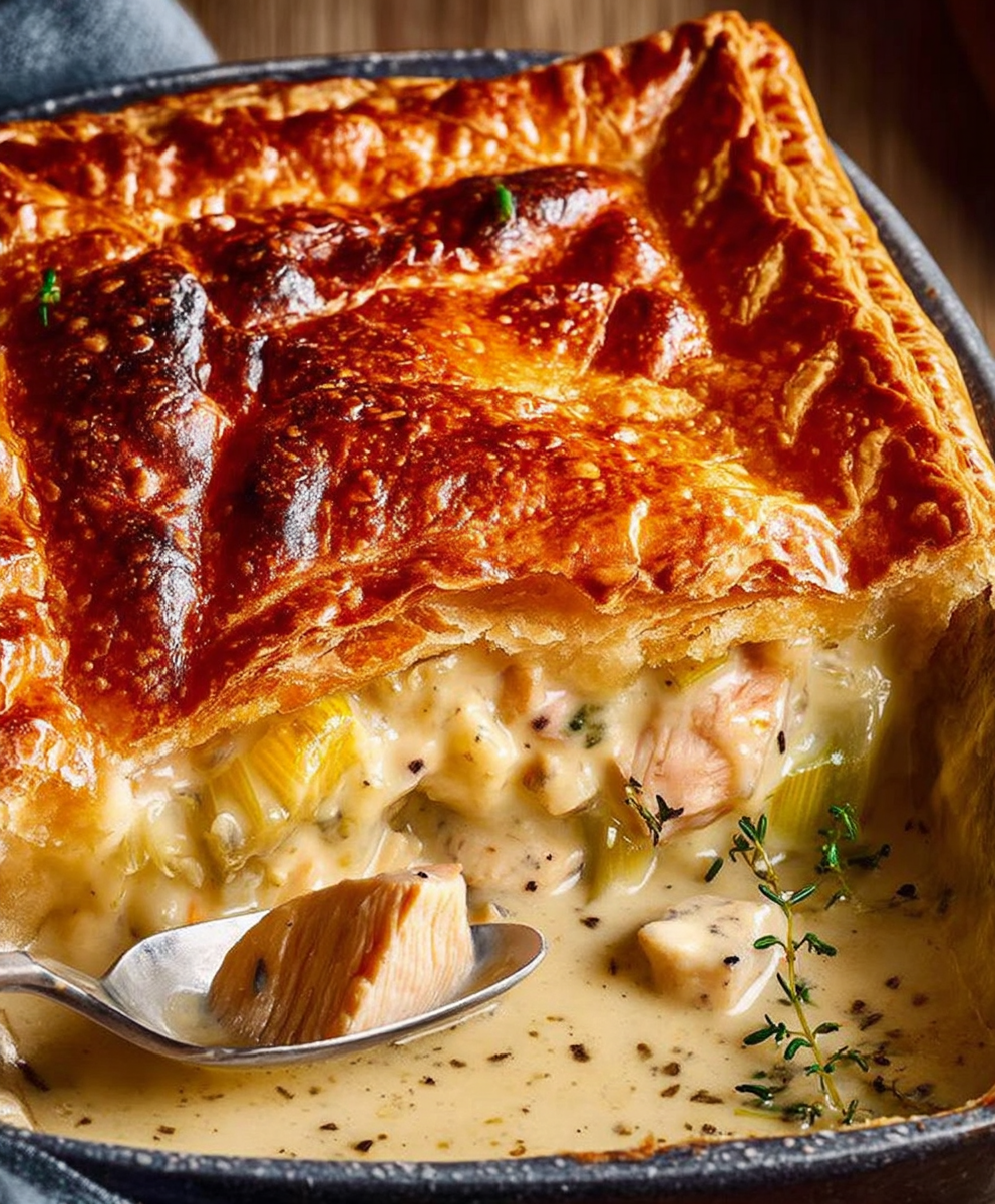 Chicken leek pie
