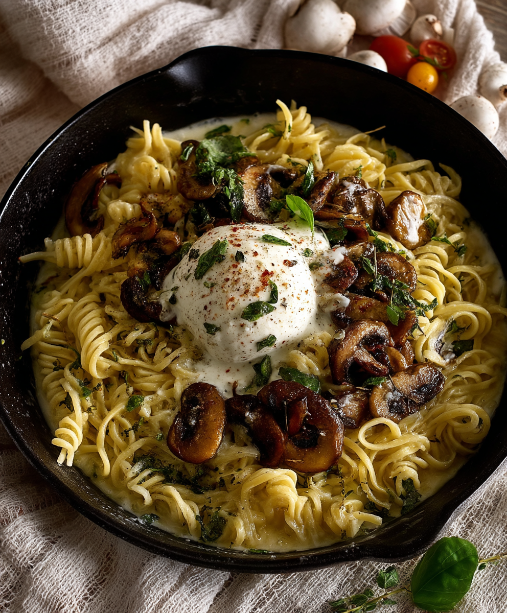 White wine mushroom pasta