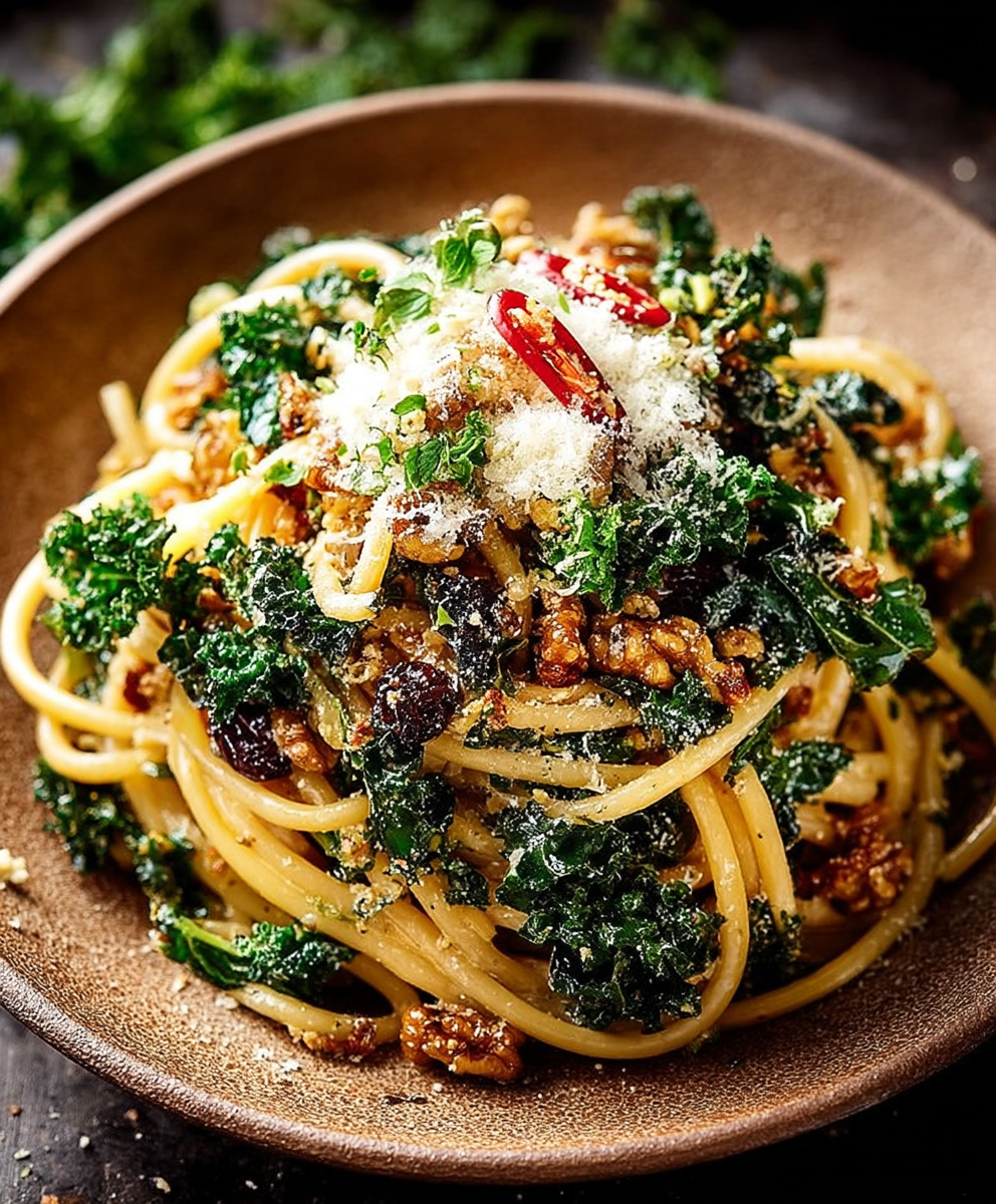 Walnut Kale Bucatini