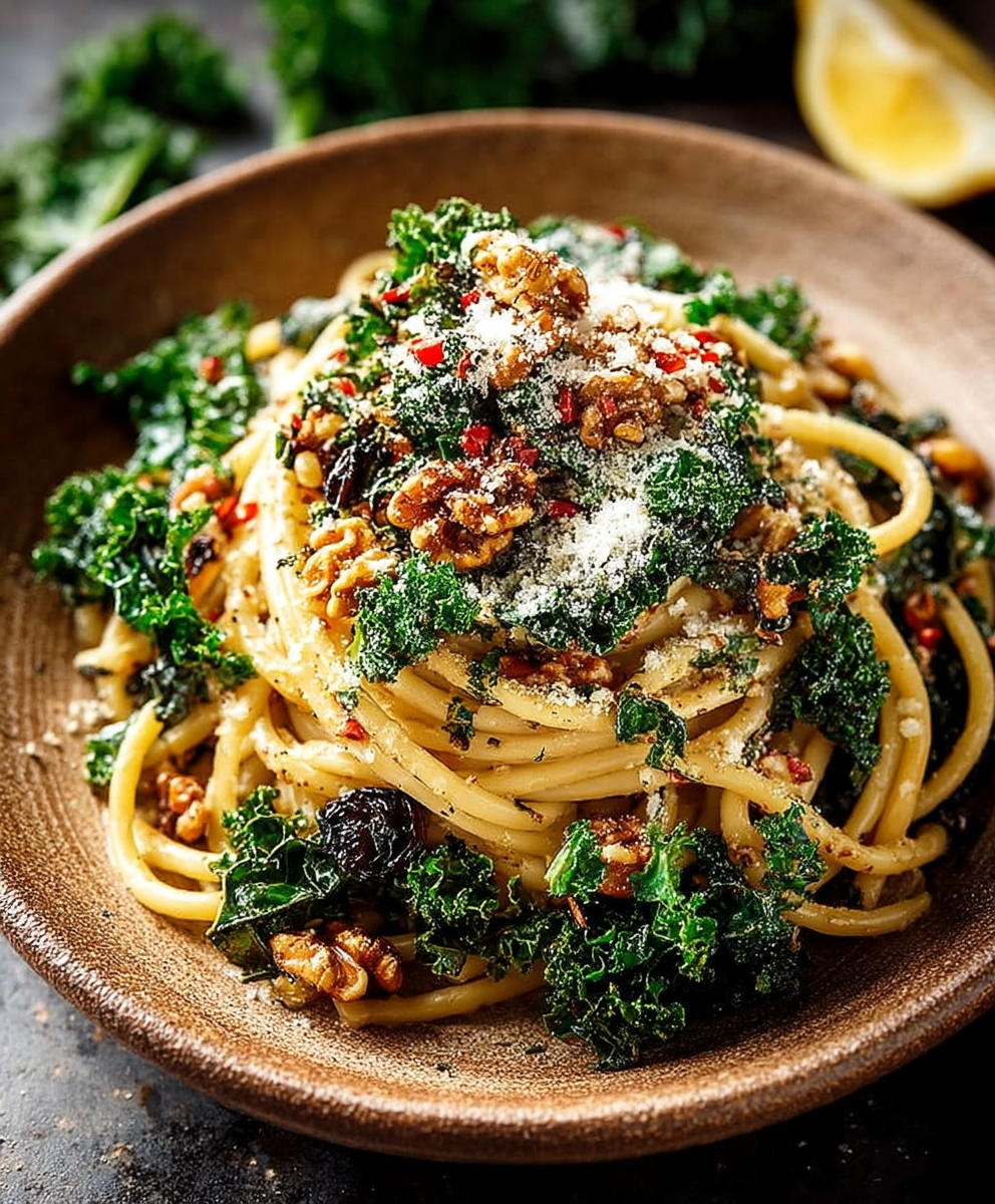 Walnut Kale Bucatini