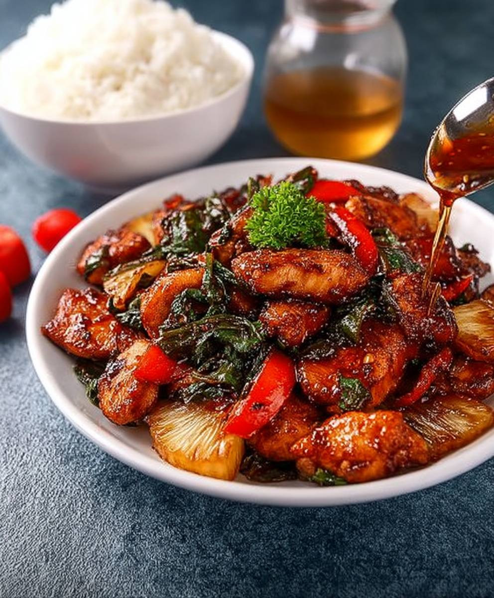 Pineapple chicken stir fry