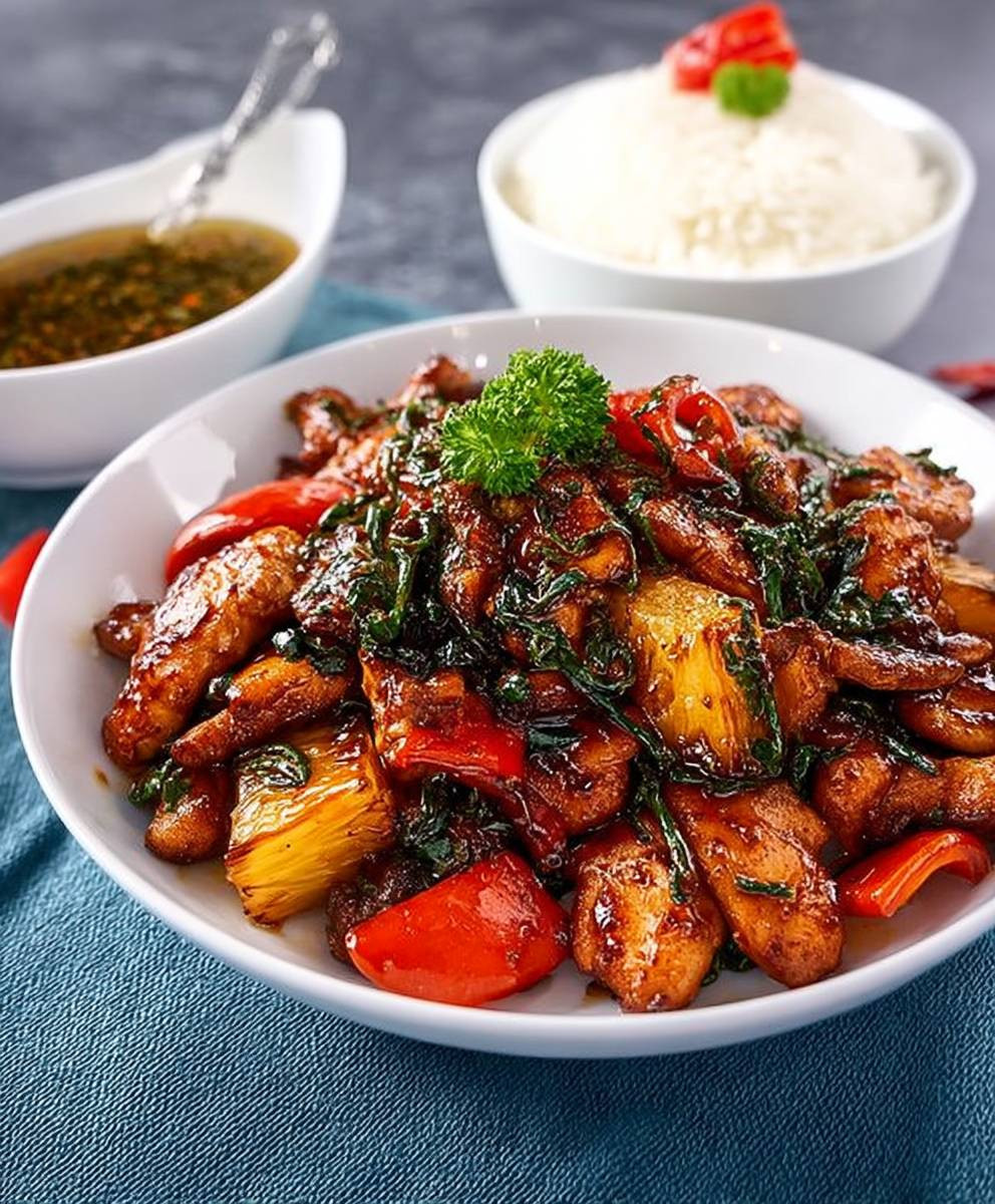 Pineapple chicken stir fry
