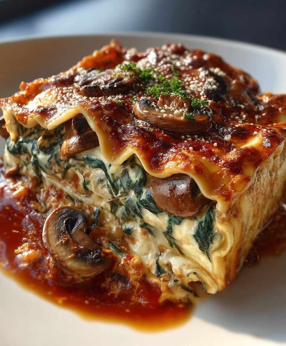 Mushroom Spinach Lasagna