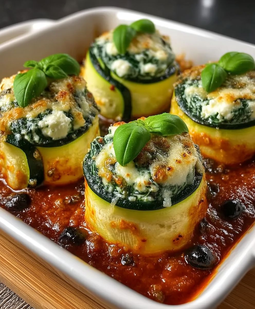 Zucchini roll ups spinach ricotta