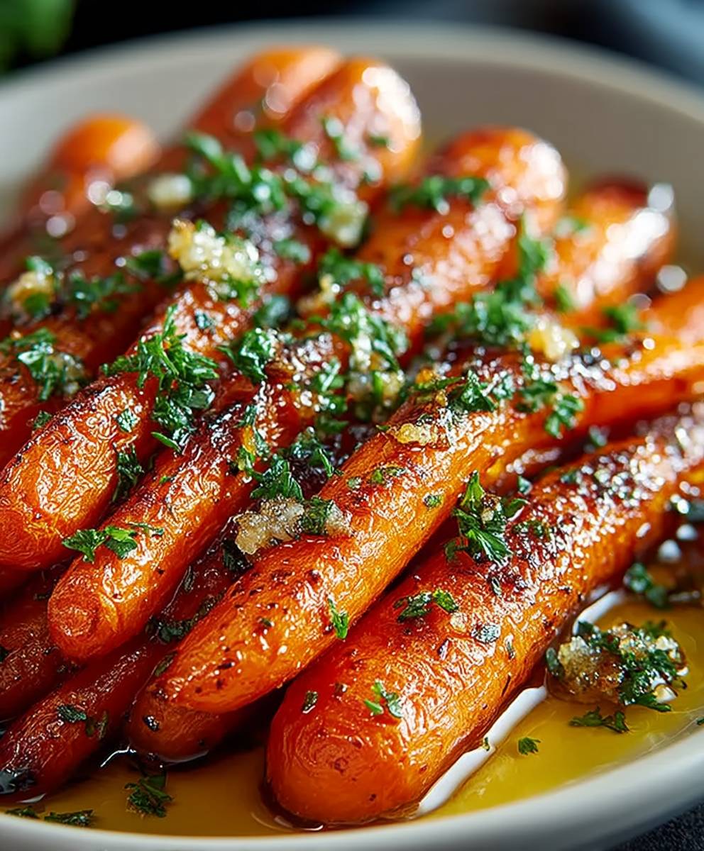 Honey Garlic Roasted Carrots