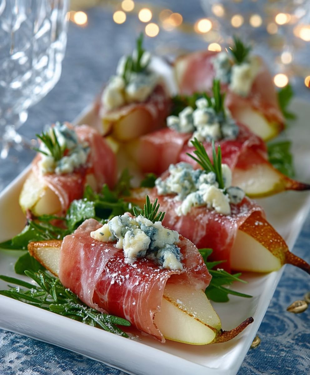 Prosciutto pear blue cheese appetizers