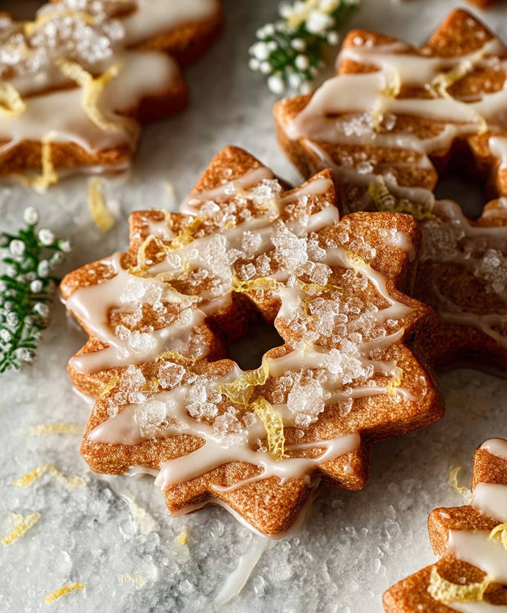 Gingerbread Cookies Lemon Glaze