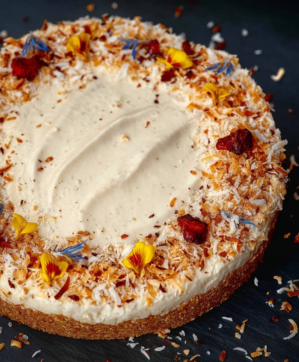 No Bake Coconut Cheesecake