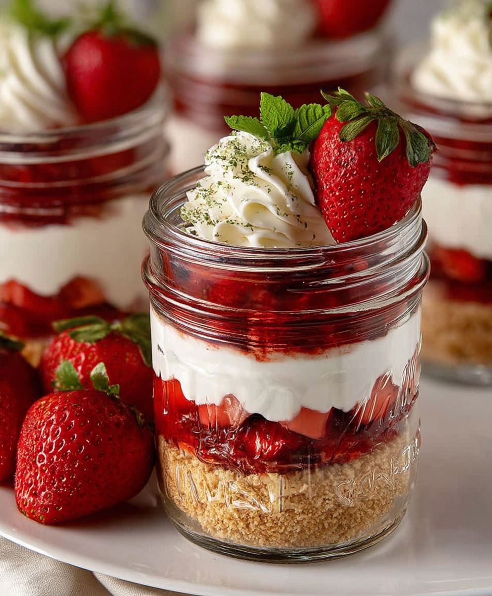 Strawberry Rhubarb Mousse Cups