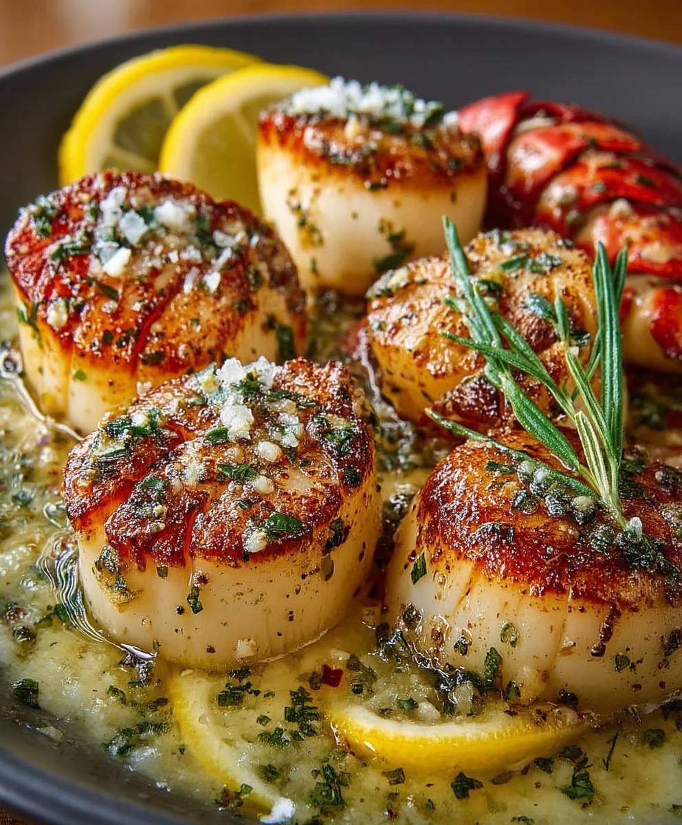 Garlic Butter Lobster Scallops