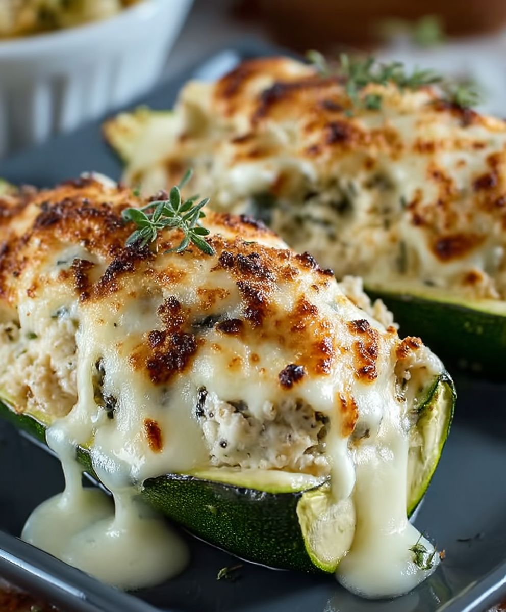 White Lasagna Zucchini Boats