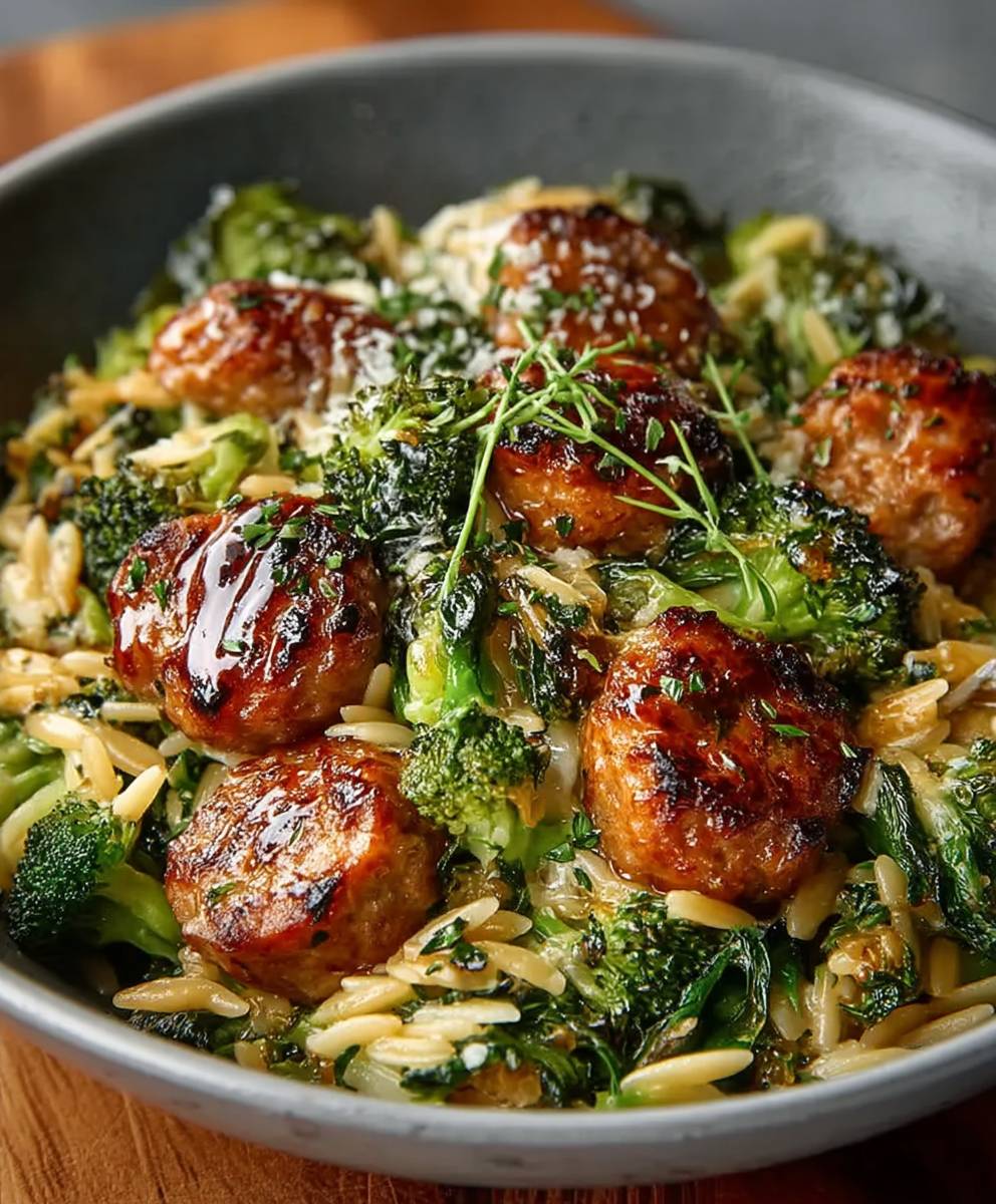 Chicken Sausage Orzo Skillet