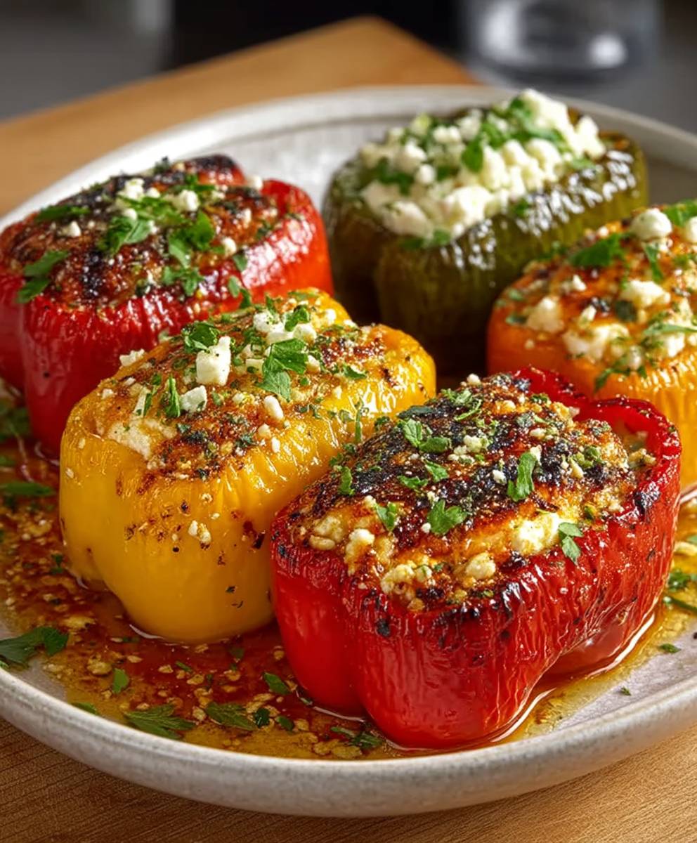 Greek stuffed peppers feta