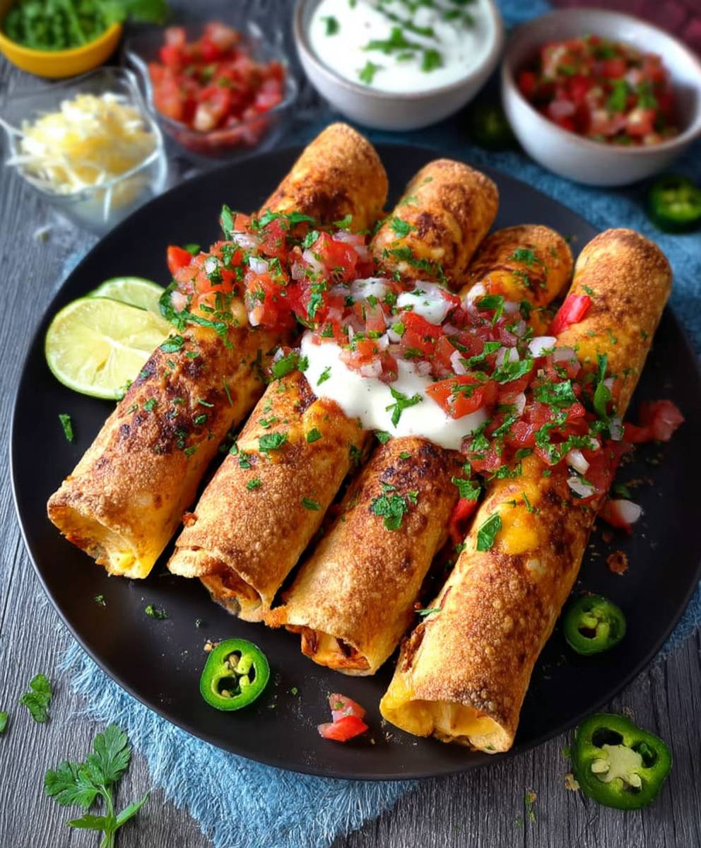Airfryer chicken fajita taquitos
