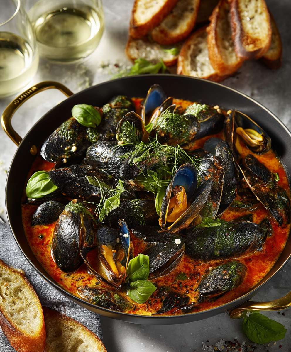 Steamed Mussels Tomato Cream Sauce