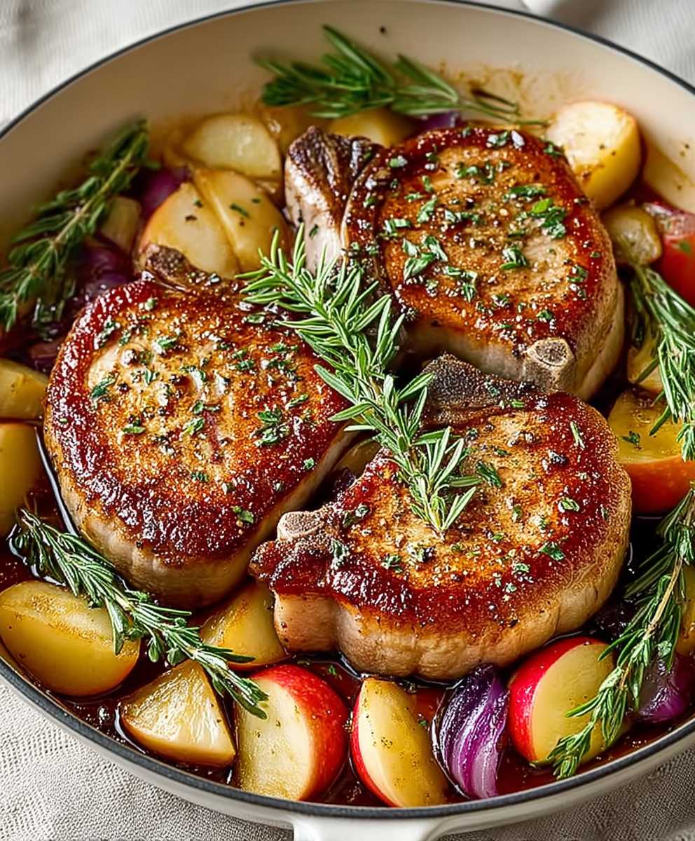 Pork Chops Apples Onions