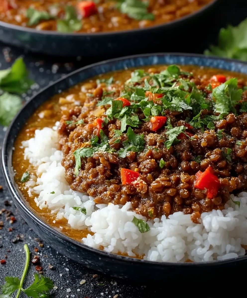 Beef mince lentil dal